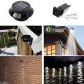 Outdoor Solar Powered 3 LED White/Warm White Light Wall Lamp for Fence Gutter Garden Yard Roof